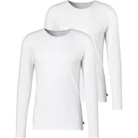 H.I.S. H.I.S Langarmshirt Packung, 2er-Pack, Doppelpack Unterziehshirt aus Baumwoll-Mix Gr. M, weiß, | 720003-M