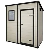 KETER Manor Pent 6x4, Kunststoff-Schuppen, Braun - Gartenhaus - Mit Frontfenster - 183.5x111x200.5 cm