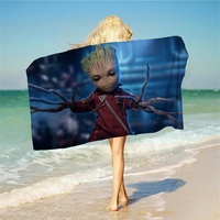 NICHIYOBI Guardians of The Galaxy Groot 3D-Digitaldruck Badetücher,Weiche und Flauschige Strandtücher,modischer Auftritt,Reisetuch,Weich und lichtbeständig (17,100cmx180cm)