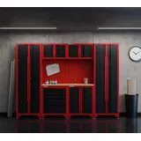 feistos Werkstatteinrichtung Novo 2 Metall Werkstattschrank schwarz | rot 45,7x264x198cm