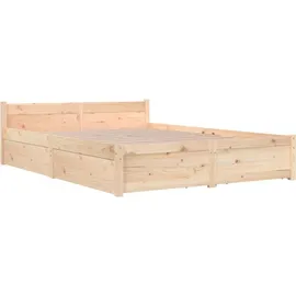 vidaXL Bett mit Schubladen 140 x 190 cm Braun