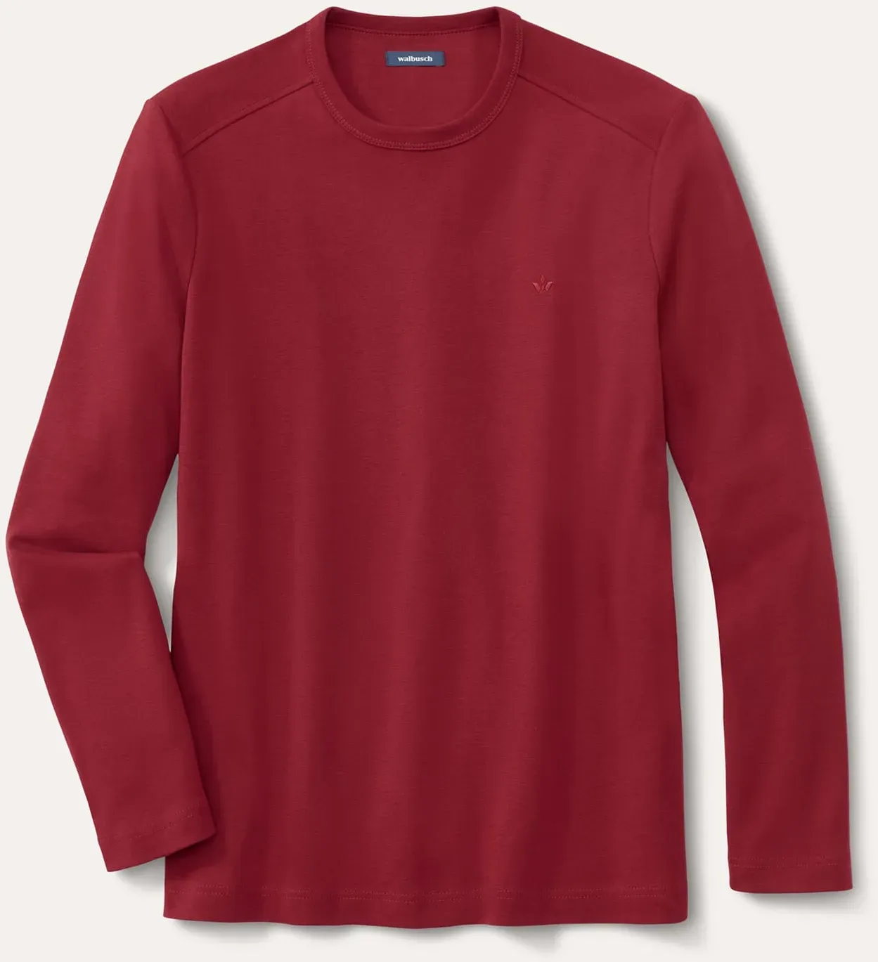 Walbusch Herren Langarm Zu schade für Drunter-Shirt Rot