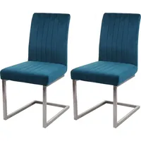 MCW 2er-Set Freischwinger MCW-L14, Besucherstuhl Konferenzstuhl Stuhl, Samt Edelstahl