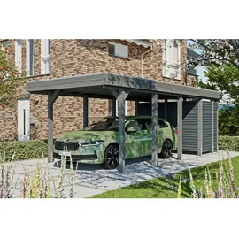 SKANHOLZ Skan Holz Carport Friesland Hybrid 314 cm x 708 cm Schiefergrau