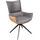 Riess-Ambiente Stuhl ALPINE - drehbar grau braun schwarze Metallbeine Armlehnen Microfaser