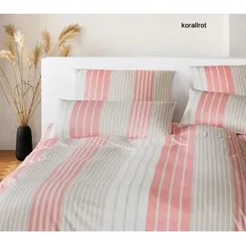 ELEGANTE Bettwäsche Range Korallrot 135 x 200 cm + 40 x 80 cm
