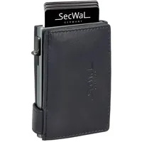 SecWal Kartenetui mit XXL Münzfach Druckknopf inkl. Geschenkbox - Made in Germany - Geldbörse inkl. Ebook für Damen und Herren - RFID Schutz Geldbeutel mit Wiener Schachtel (Blau)