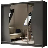 beautysofa Schwebetürenschrank VOX II 240 x 216 x 61 cm Grau