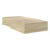 vidaXL Bettgestell 90 x 200 cm Schubladen Sonoma