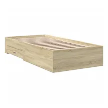 vidaXL Bettgestell 90 x 200 cm Schubladen Sonoma