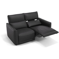 Sofanella 2-Sitzer Leder Gala, Relaxsofa, Designsofa, Designer Couch, Italienisches Sofa, 2er Sofa schwarz