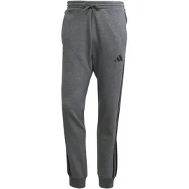 adidas Men's Essential Three Stripes Fleece Pant, dark grey heather/black XXL