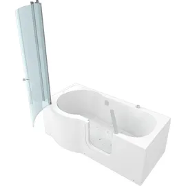 SeniorBad Seniorendusche und Wanne mit Whirlpool S12D-AIR-R-EC Dusche 85x170cm - Weiß