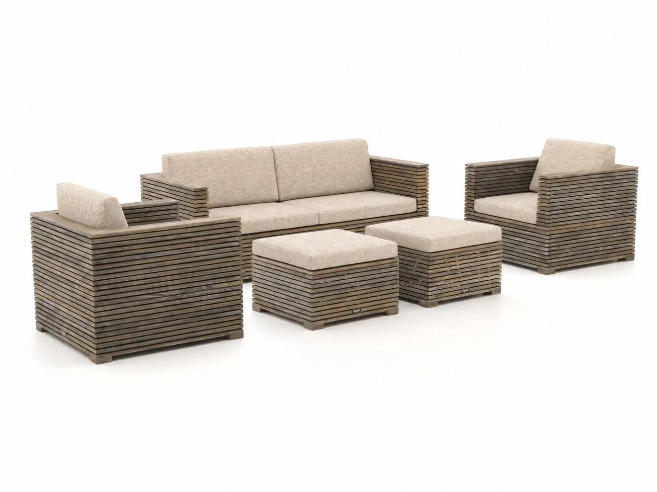 + 10 % Kassenrabatt | ROUGH-C Sessel-Sofa Lounge-Set 5-teilig