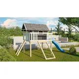 Karibu Stelzenhaus Fidel mit Satteldach 1,5 m Blau