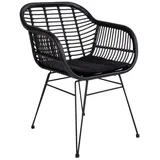 ebuy24 Relaxsessel 2er Set Trish Sessel mit Kissen, Rattan schwarz. (2-St) schwarz