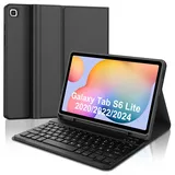 Tastatur für Samsung Galaxy Tab S6 Lite 2024, Hülle mit Tastatur Galaxy Tab S6, Bluetooth Magnetischer QWERTZ Keyboard Samsung für S6 Lite 10.2 Zoll 2024/2022 (SM-P610/P615/P613/P619), Schwarz