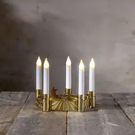 Star Trading Luciakrone Gold Weiß 5-flammig