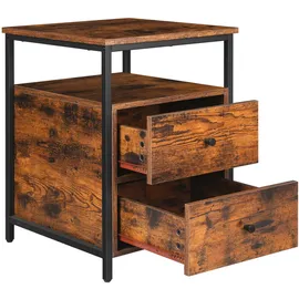 VASAGLE Nachtschrank 45 x 45 x 60 cm Braun/Schwarz