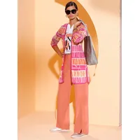 CREATION L Strickjacke in Fuchsia-Papaya-gemustert 44