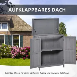 Outsunny Gartenschrank grau