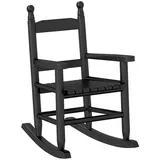 vidaXL Schaukelstuhl Schwarz Kindersessel Schaukelstuhl Schaukelsessel Holzstuhl 36x46,5x57 schwarz