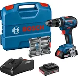 Bosch GSB 18V-55 Professional inkl. 2 x 2 Ah + 35-tlg. Zubehör-Set + L-Case 06019H5306