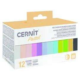 Cernit CEASS002C Set mit 12 Farben Ofenhärtende Polymer-Modelliermasse