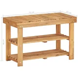 vidaXL Schuhregal 70 x 32 x 46 cm massivholz akazie