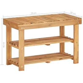 vidaXL Schuhregal 70 x 32 x 46 cm massivholz akazie