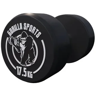 Gorilla Sports GORILLA SPORTS® Kurzhanteln - Einzeln / 2er Set, von 2,5 bis 40 kg Gewichte, Gummi, Gusseisen Kern, rutschfeste, gerändelte Griffe, Schwarz - Rundhanteln, Hantelset