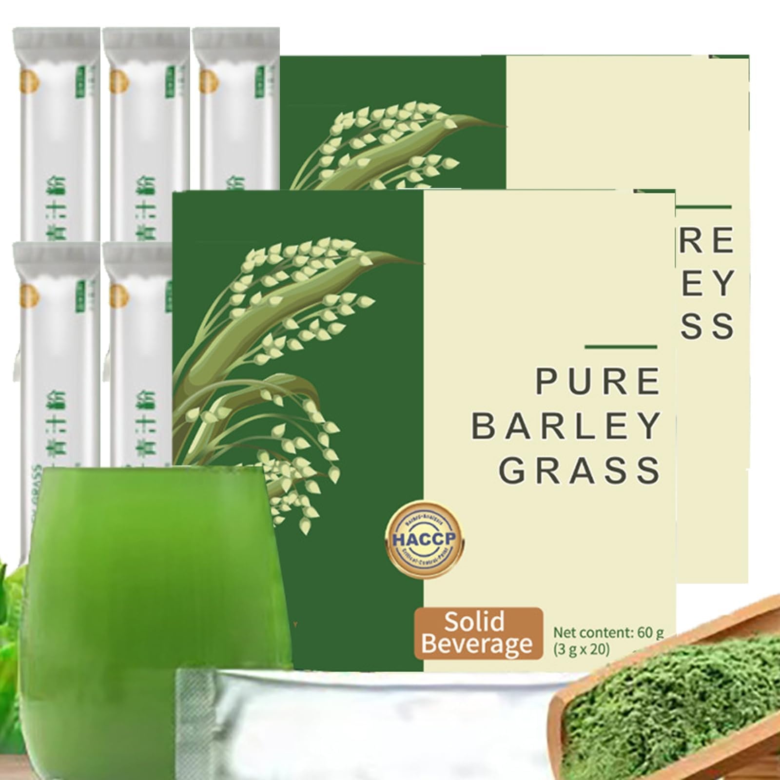 2 Box Naveta Barley Grass Powder 100% Pure & Organic, Organic Barley Grass Powder, Easy to Use and Carry, for Men Women Body Shaping