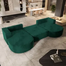 masseno Ecksofa VEZZO M Polyester 3-Sitzer Grün