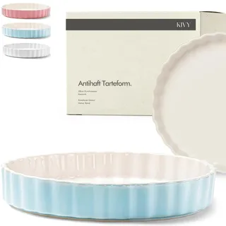 KIVY Tarte- & Quicheform Keramik 28cm rund - Antihaftbeschichtet - Blau