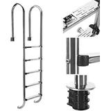 Melko Poolleiter 5stufig Edelstahl Schwimmbecken Treppe Hochbeckenleiter Einbauleiter