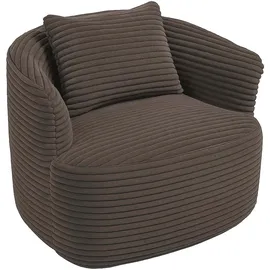 Mendler Sessel HWC-P18 Cord 370 g/m2 0 x 0 x 0 cm Braun mit Kissen