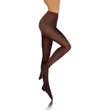 sesto senso Strumpfhose Damen Blickdicht 50 Den Microfaser 3D Anti-Cellulite Effekt Dunkelbraun 4 XL Caffe - XL