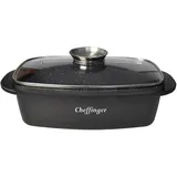 Cheffinger Auflaufform mit Deckel Induktion Pfanne Schmortopf Marmorbeschichtung Aluguss 32cm