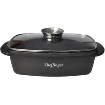 Cheffinger Auflaufform mit Deckel Induktion Pfanne Schmortopf Marmorbeschichtung Aluguss 32cm