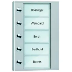 TCS PDT05-EN/04 Klingeltastenerweiterung für Audio Außenstation Serie PDS/AVD 5 Klingeltasten (linksbündig), AP silber PDT05EN04
