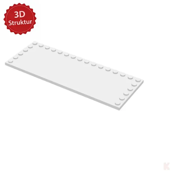 Klemos Fliese 6x16 mit Noppen – individuell bedruckte Klemmbaustein-Fliese mit 3D Struktur