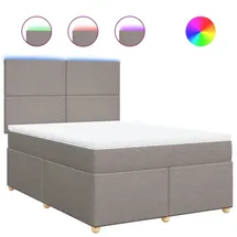 vidaXL Boxspringbett 140 x 200 cm Taupe