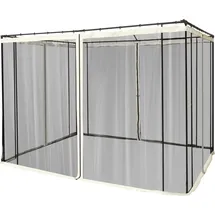 Outsunny Moskitonetz 3x3m Pavillon mit 4 Seitenteilen, Fliegennetz mit Reißverschluss, langlebig aus Nylon-Mesh in Schwarz Aosom.de