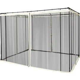 Outsunny Moskitonetz 3x3m Pavillon mit 4 Seitenteilen, Fliegennetz mit Reißverschluss, langlebig aus Nylon-Mesh in Schwarz Aosom.de