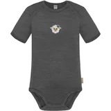 normani Outdoor Sports Baby Merino Body Kurzarm Tauranga in Anthrazit | Gr.: 74