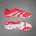 League FG/MG Fußballschuhe ROT WEISS SCHWARZ 48 2/3