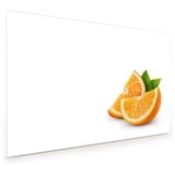 Primedeco Küchenrückwand Küchenrückwand Spritzschutz Glas mit Motiv Orangenschnitze 75 cm x 50 cm