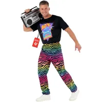 Morph 80er Jahre Outfit Herren Mottoparty, Kostüm 80er Jahre, Retro Trainingsanzug, 90 Jahre Outfit, Faschingskostüme Männer, Karneval Kostüm Herren, L