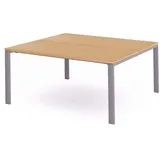 Rocada Mehrfacharbeitstisch Total BxTxH 180x163x73cm Gestell grau Platte Melamin buche.