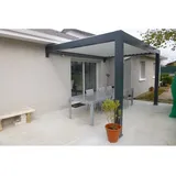 wismar nfi Lamellen Pavillon Wandanschluss 400 x 398 x 265 cm grau weiß